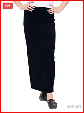 Long Pencil Skirt Cotton Spandex High Waisted Fitted Maxi Modest